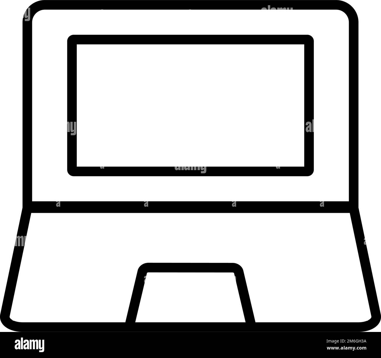 Laptop-Symbol mit Touchpad. Bearbeitbarer Vektor. Stock Vektor
