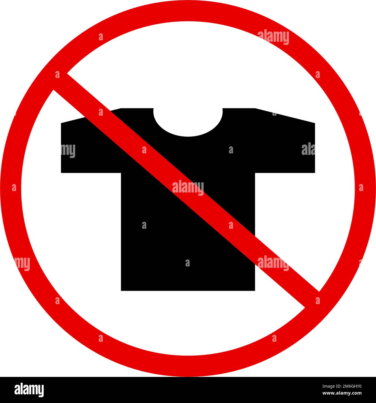 Symbol „T-Shirt-Verbot“. Einschränkung Der Bekleidung. Bearbeitbarer Vektor. Stock Vektor