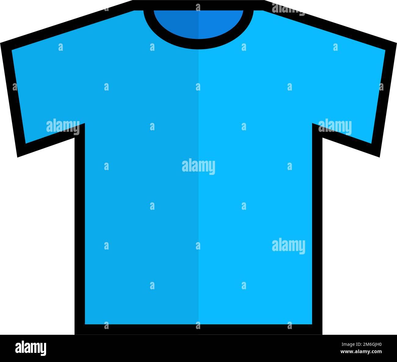 Ein blaues, modernes T-Shirt-Symbol. Bekleidungssymbol. Bearbeitbarer Vektor. Stock Vektor