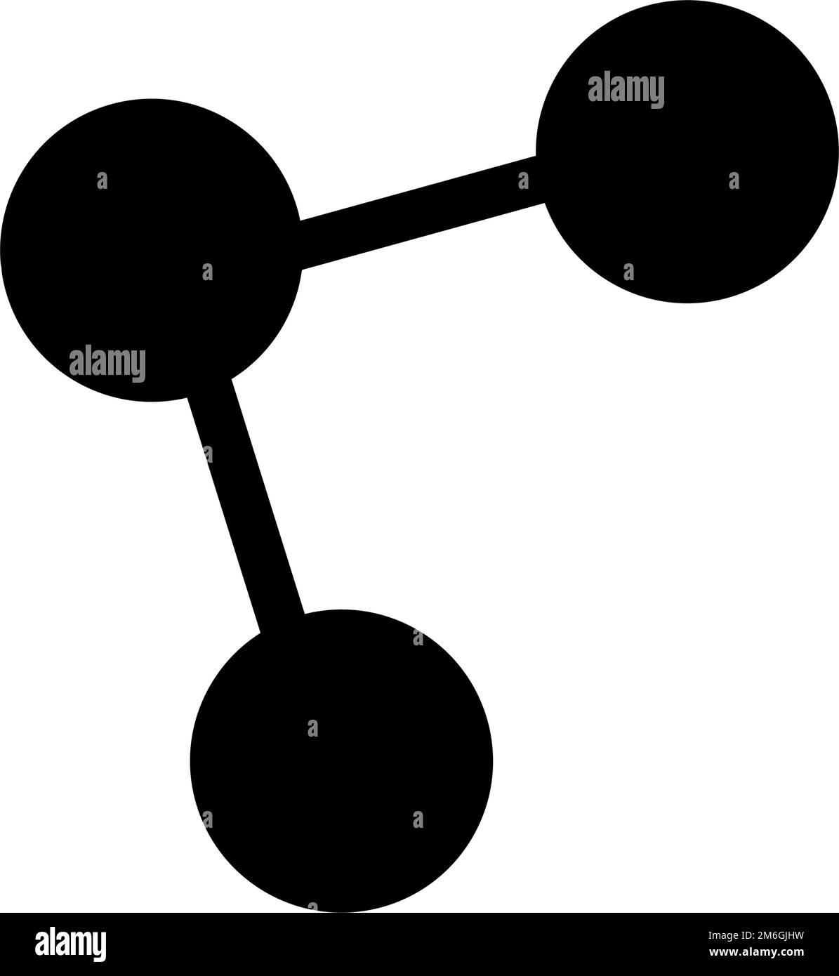 Symbol für eine Silhouette der Molekülstruktur. Chemie. Bearbeitbarer Vektor. Stock Vektor