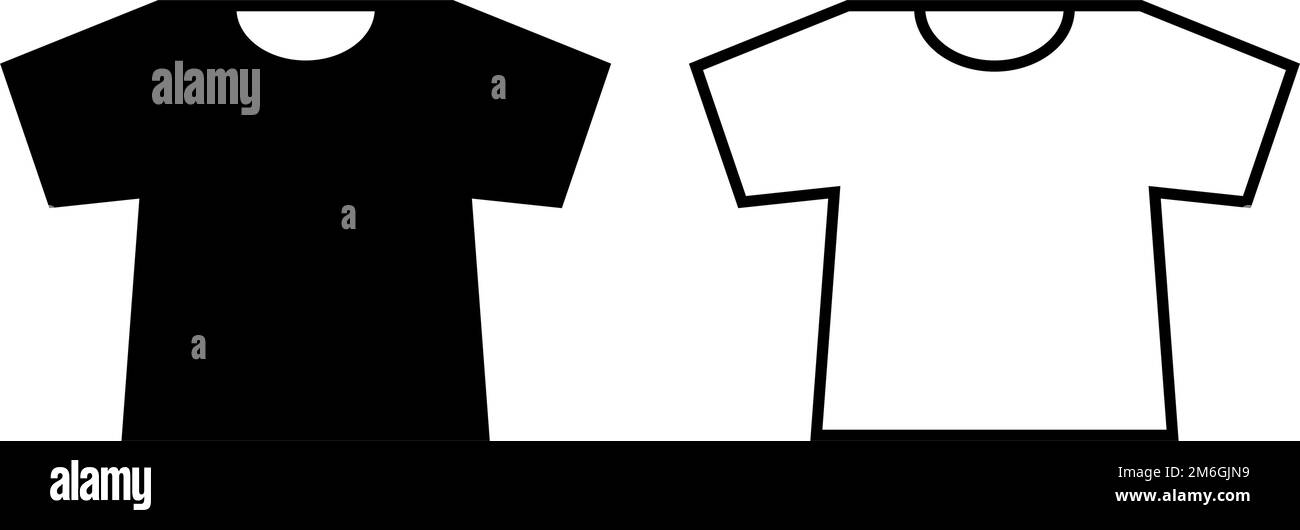 T-Shirt-Icon-Set mit Rundhalsausschnitt. Kleidung. Bearbeitbarer Vektor. Stock Vektor