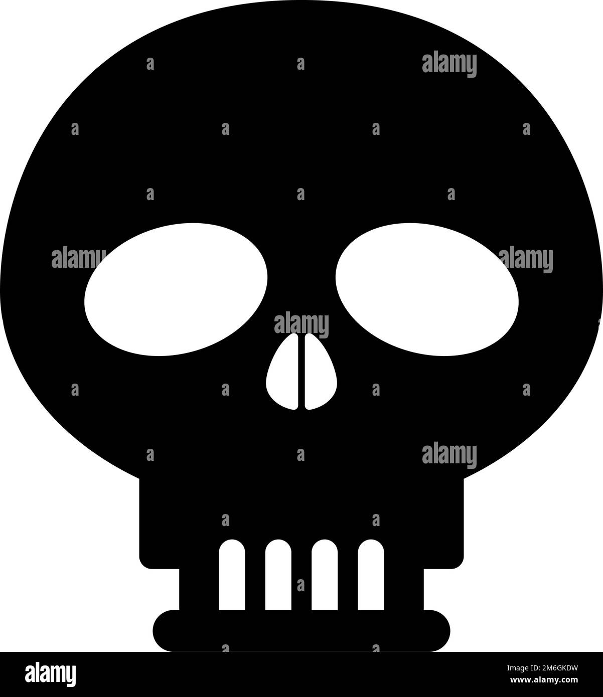 Symbol für die Schädelsilhouette. Totenschädel-Symbol. Gefahrenschild. Bearbeitbarer Vektor. Stock Vektor