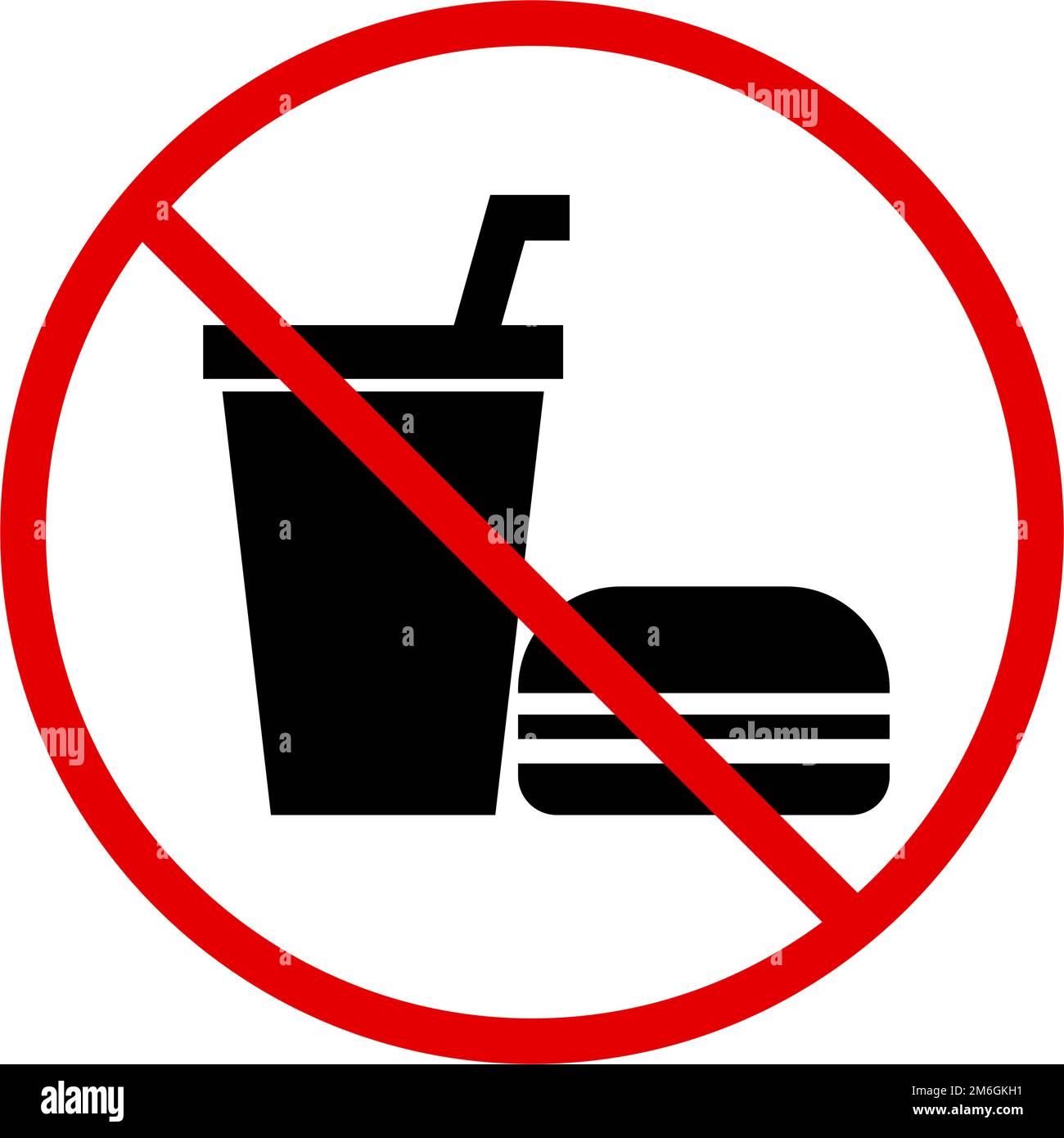 Kein Essen oder Trinken Schild. Kein Essensbereich. Informationen zur Einrichtung. Bearbeitbarer Vektor. Stock Vektor