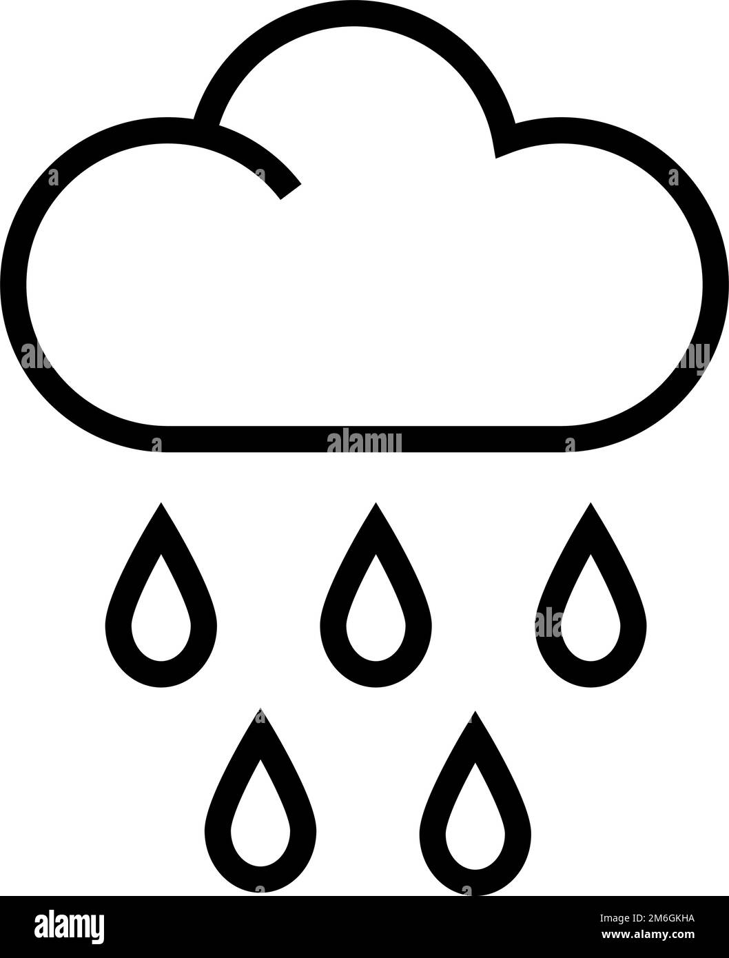 Einfaches Symbol für Wolken und Regen. Regentag. Bearbeitbarer Vektor. Stock Vektor