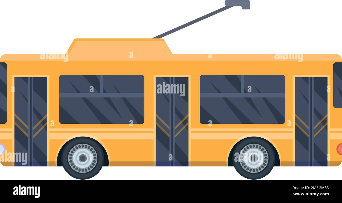 Trolley-Bus-Symbol. Seitenansicht innerstädtischer Personenverkehr Stock Vektor