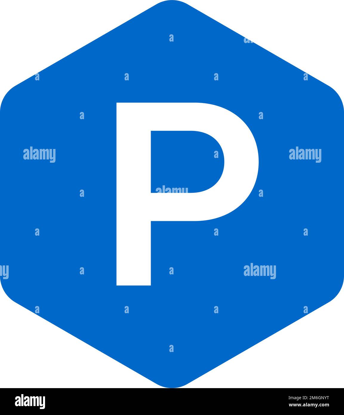 Sechseckiges Parkschild. Parkplätze für Autos und Motorräder. Bearbeitbarer Vektor. Stock Vektor