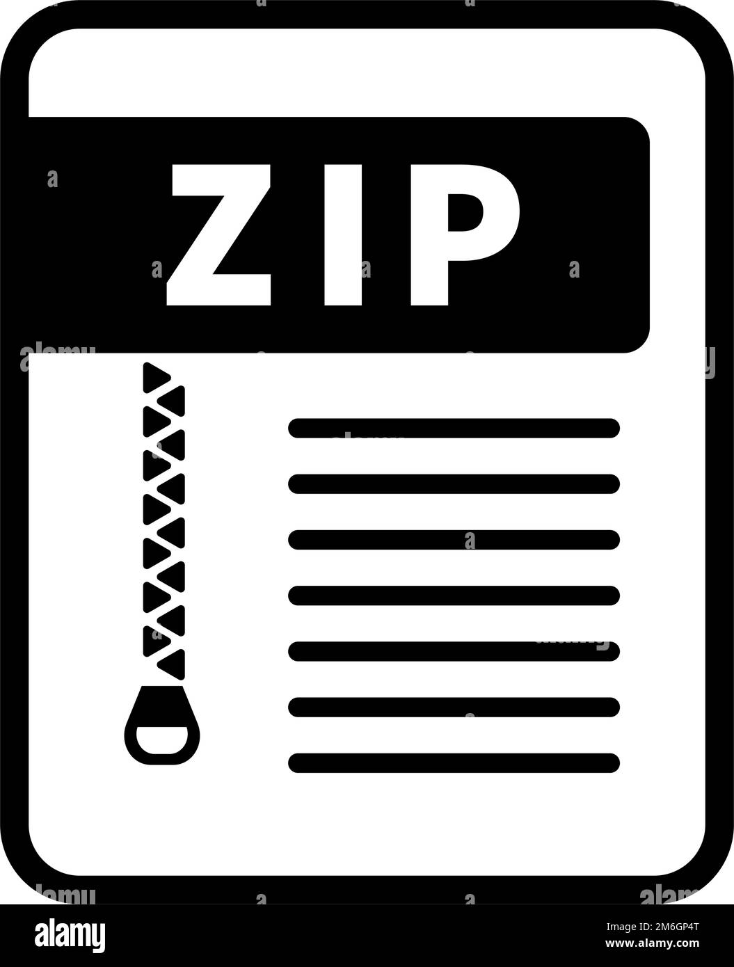 Symbol FÜR ZIP-Datei. Erweiterung der Datenkomprimierung. Bearbeitbarer Vektor. Stock Vektor