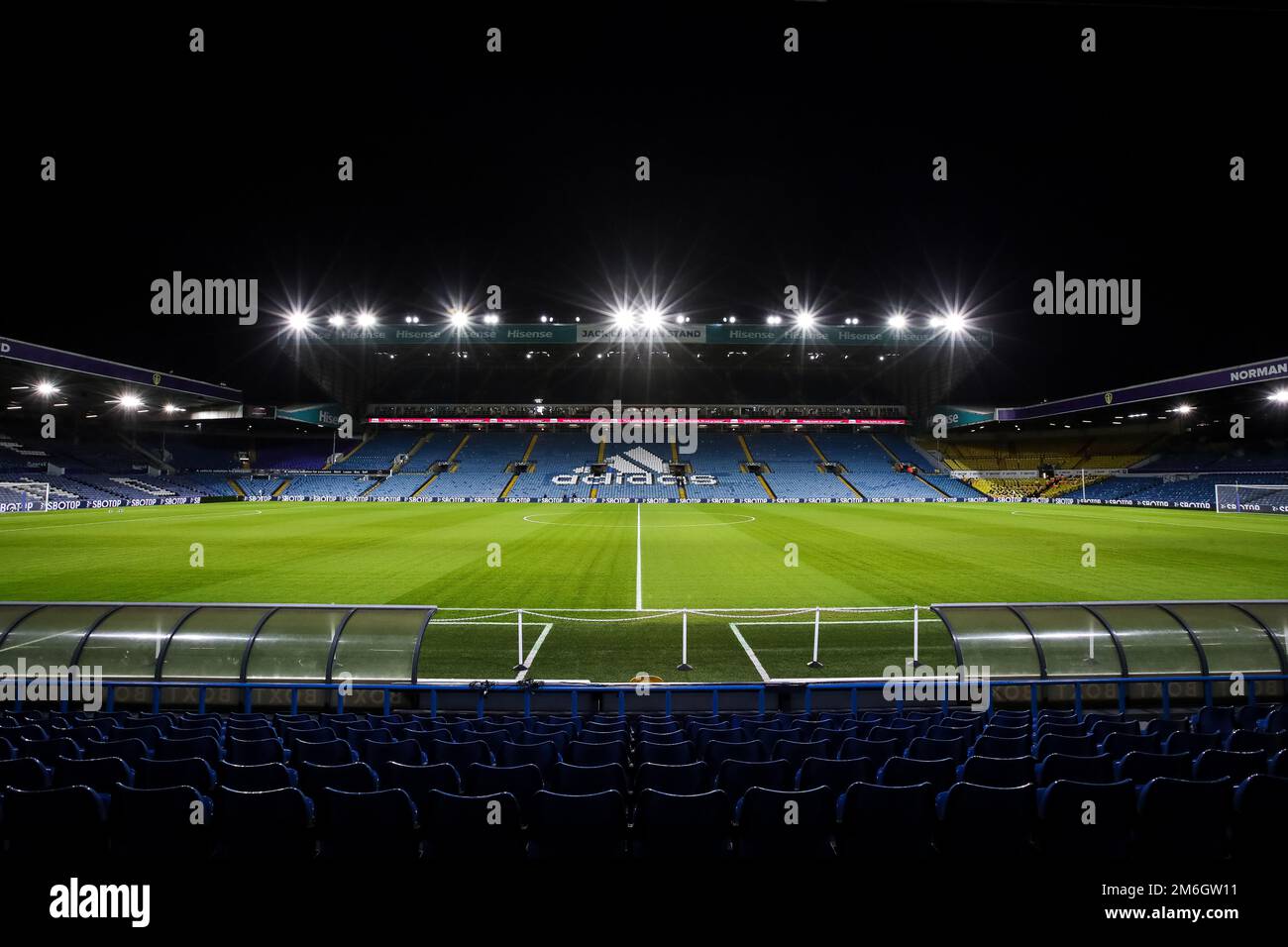 Leeds, Großbritannien. 04. Januar 2023. Allgemeiner Überblick über das Elland Road Stadium vor dem Premier League-Spiel Leeds United vs West Ham United auf der Elland Road, Leeds, Großbritannien, 4. Januar 2023 (Foto von James Heaton/News Images) in Leeds, Großbritannien, am 1./4. Januar 2023. (Foto: James Heaton/News Images/Sipa USA) Guthaben: SIPA USA/Alamy Live News Stockfoto