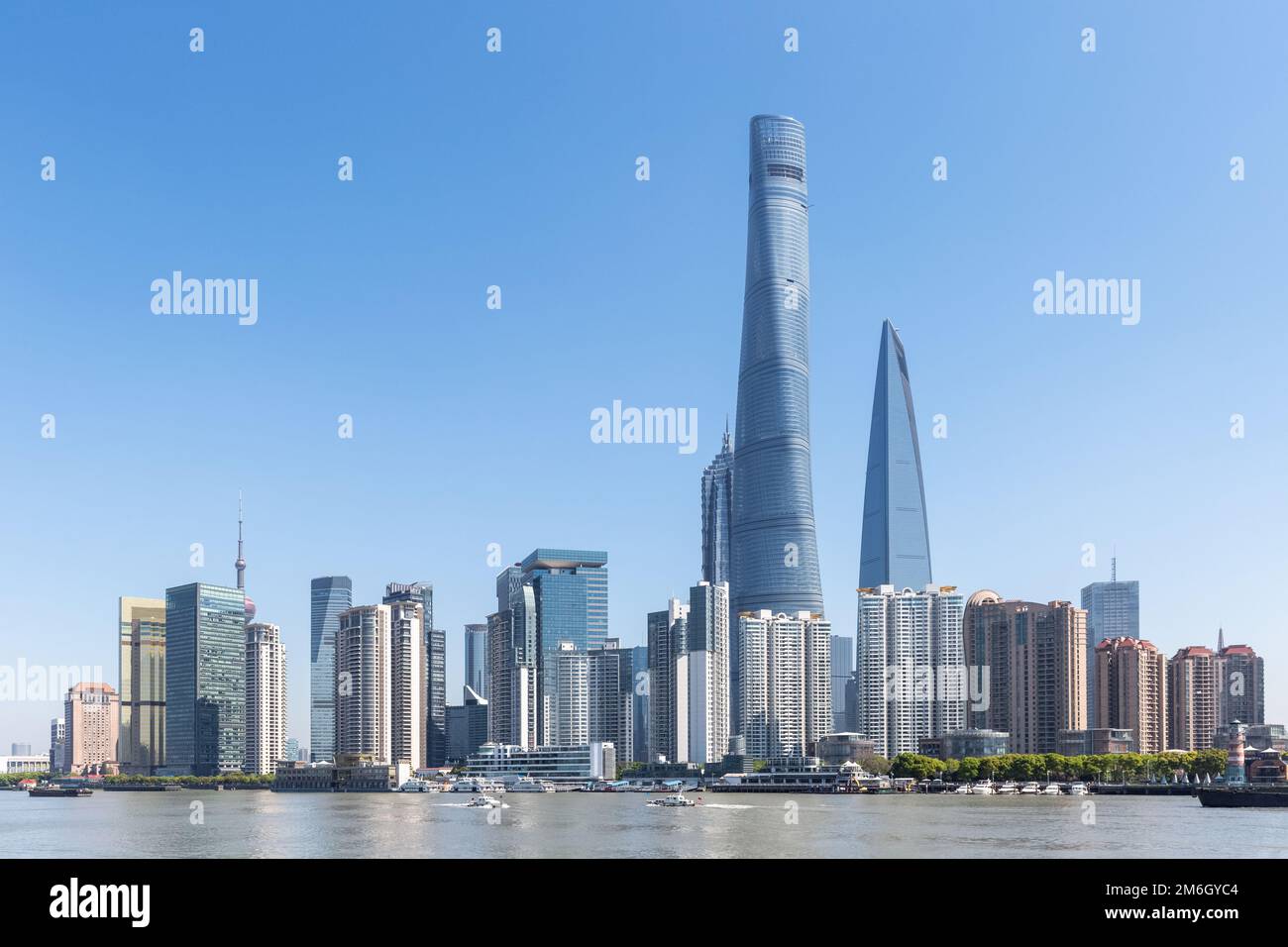 Shanghai Stadtbild am Fluss Stockfoto