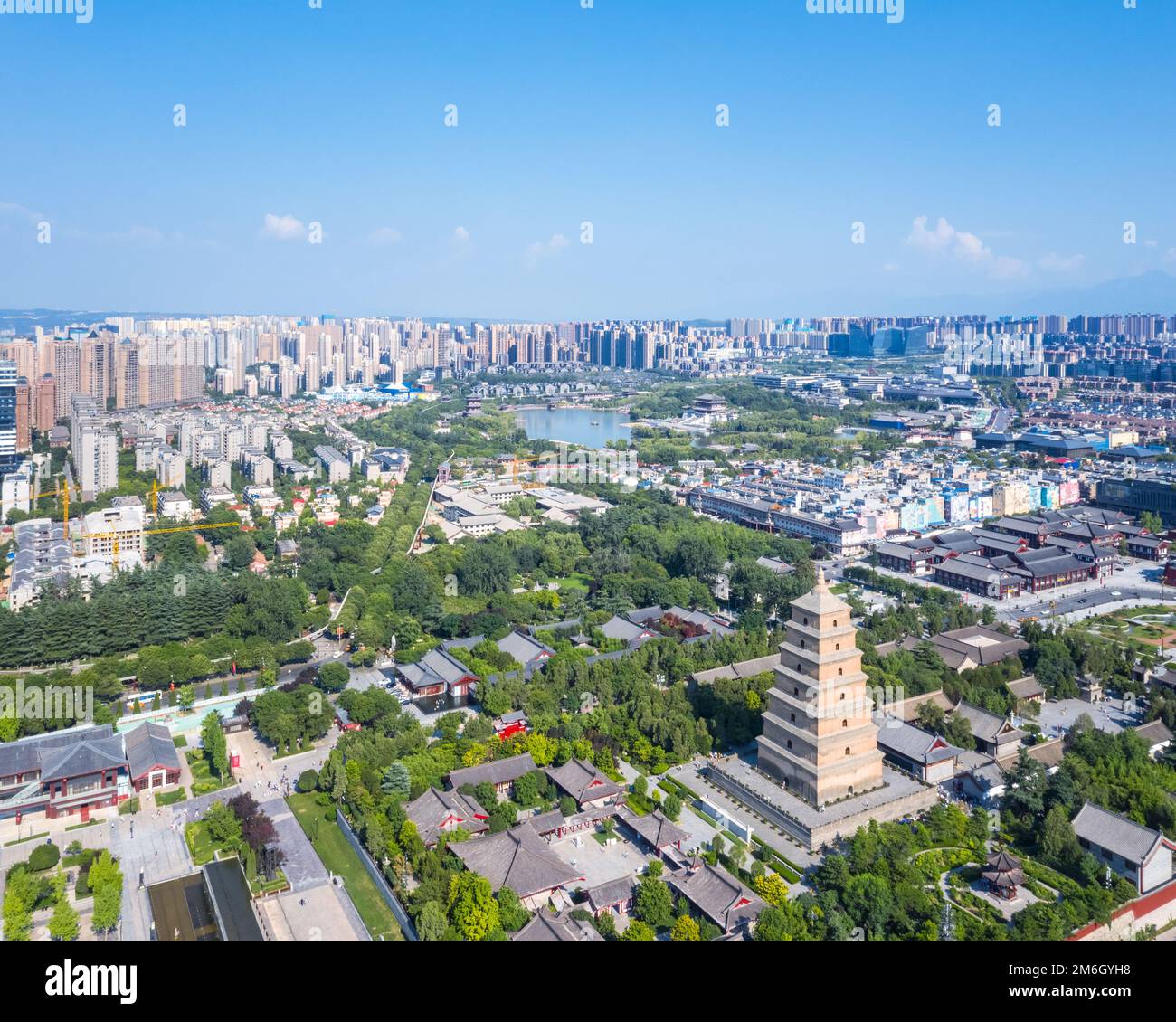 Luftaufnahme des Stadtbildes von Xi'an Stockfoto