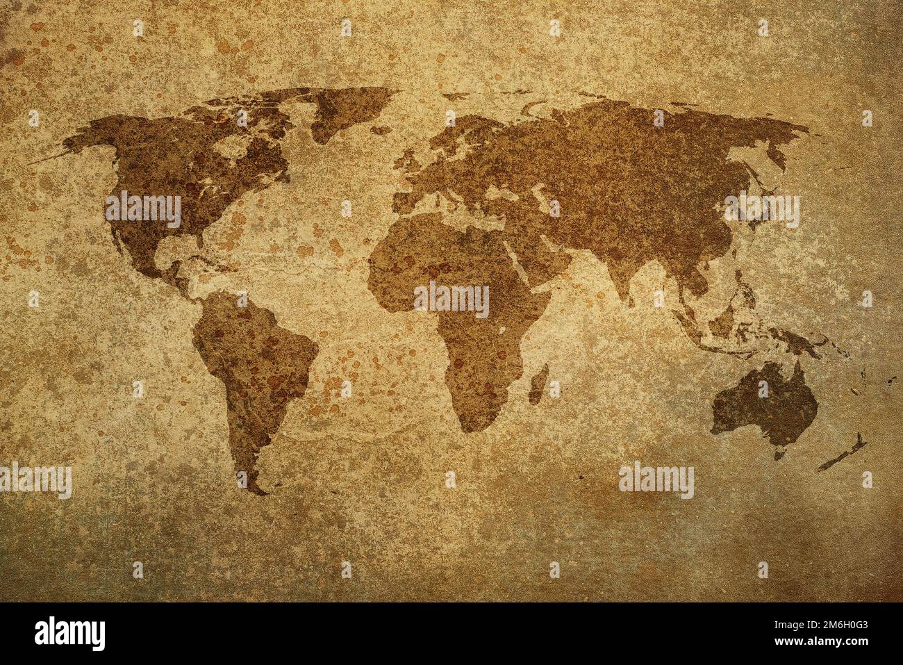 Grunge-Karte der Welt Stockfoto