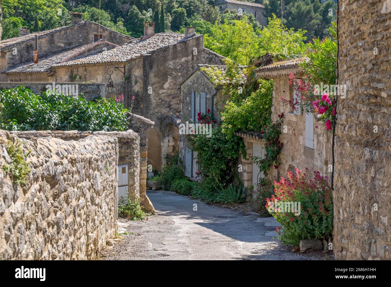 Gasse im mittelalterlichen Dorf Oppede-le-Vieux, Vaucluse, Provence Alpes Cote dAzur, Frankreich Stockfoto