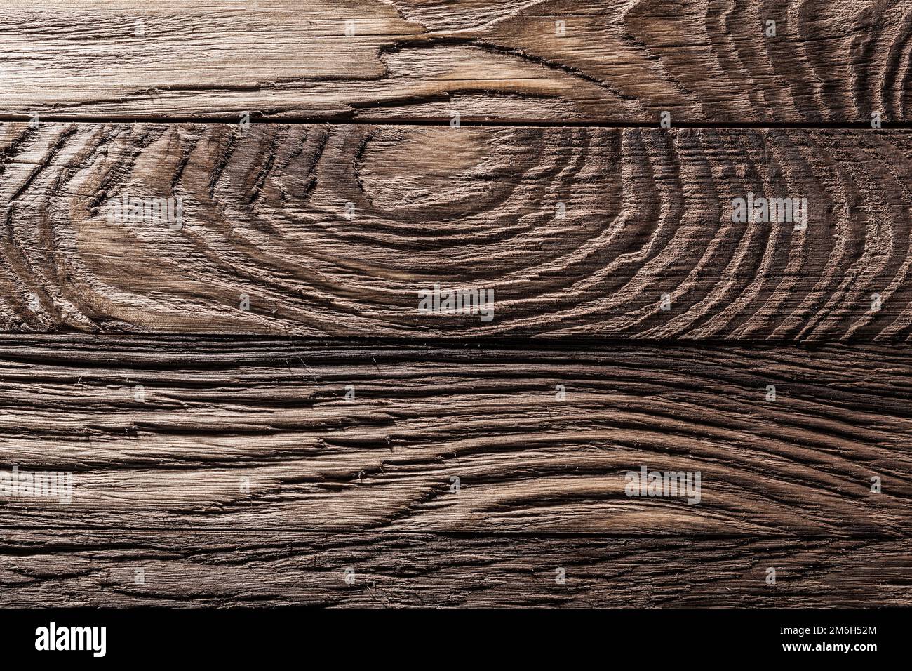Nahaufnahme der alten Holzstruktur mit horizontal ausgerichteten Brettern Stockfoto