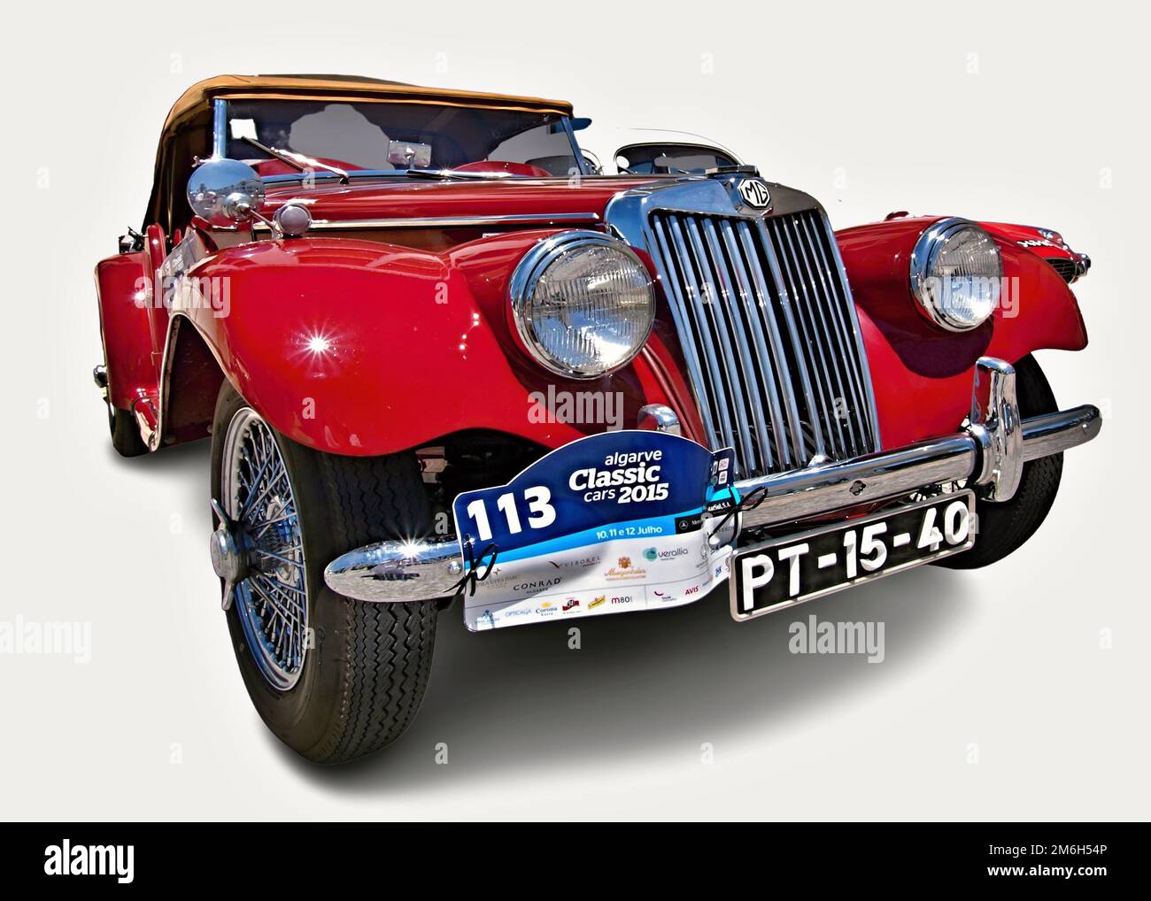 Klassischer MG Roadster in Rot Stockfoto