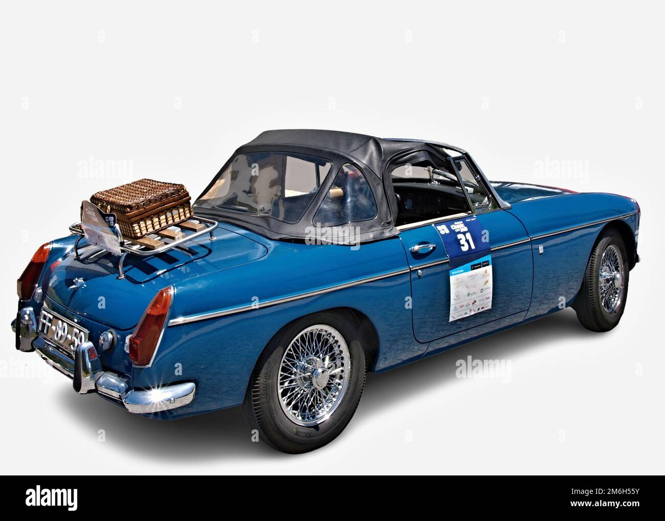 Blauer Jahrgang MG Roadster Stockfoto