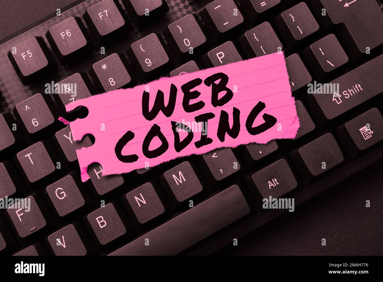 Textunterschrift für Web-Codierung. Konzeptionelle Fotoarbeit im Zusammenhang mit der Entwicklung einer Website für das Internet Stockfoto