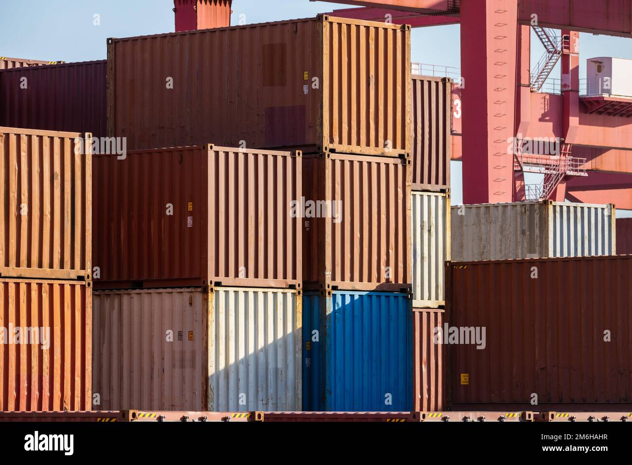 Containerhof-Schließung Stockfoto
