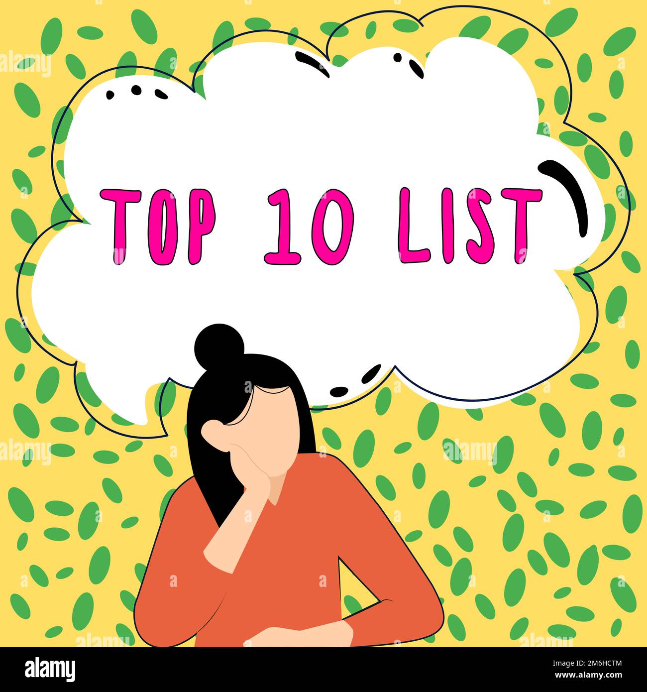 Handschriftliches schild top 10 liste wort das auf den zehn