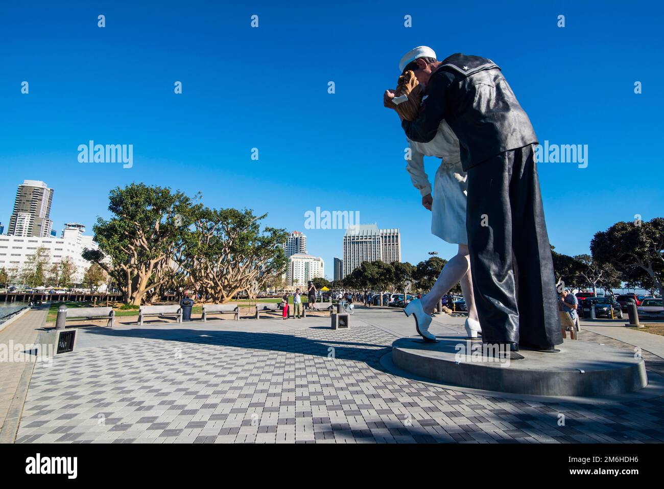 Bedingte Kapitulationsstatue, Tuna Harbor Park, San Diego, Kalifornien, USA Stockfoto