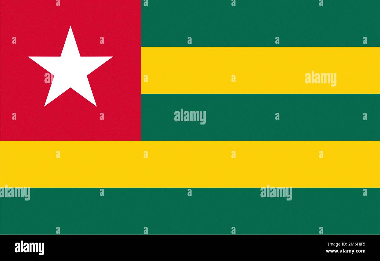 Texturierte togoische Flagge von Togo Stockfoto