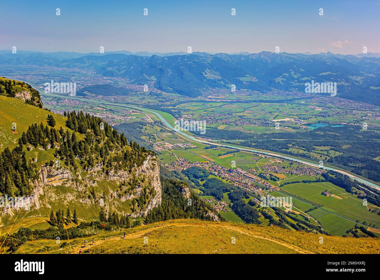 Blick vom hohen Pfad Hoher Kasten in das Rheintal Stockfoto