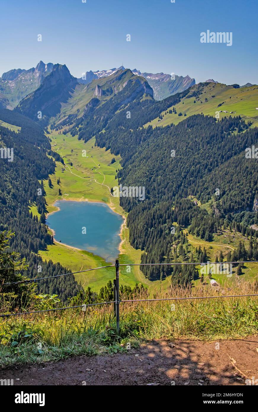 See SÃ¤mtis, Altmann und SÃ¤ntis, Schweiz Stockfoto
