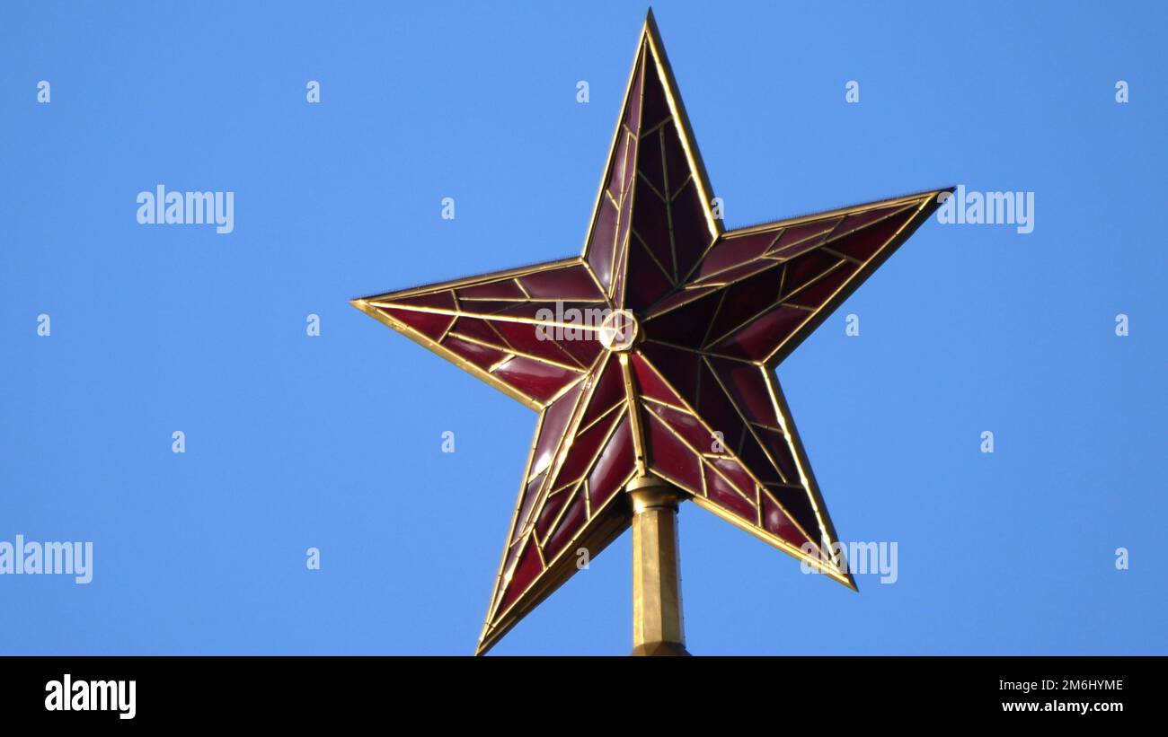 Rubinstern auf der Spitze des Spasskaya-Turms des Moskauer Kremls Stockfoto