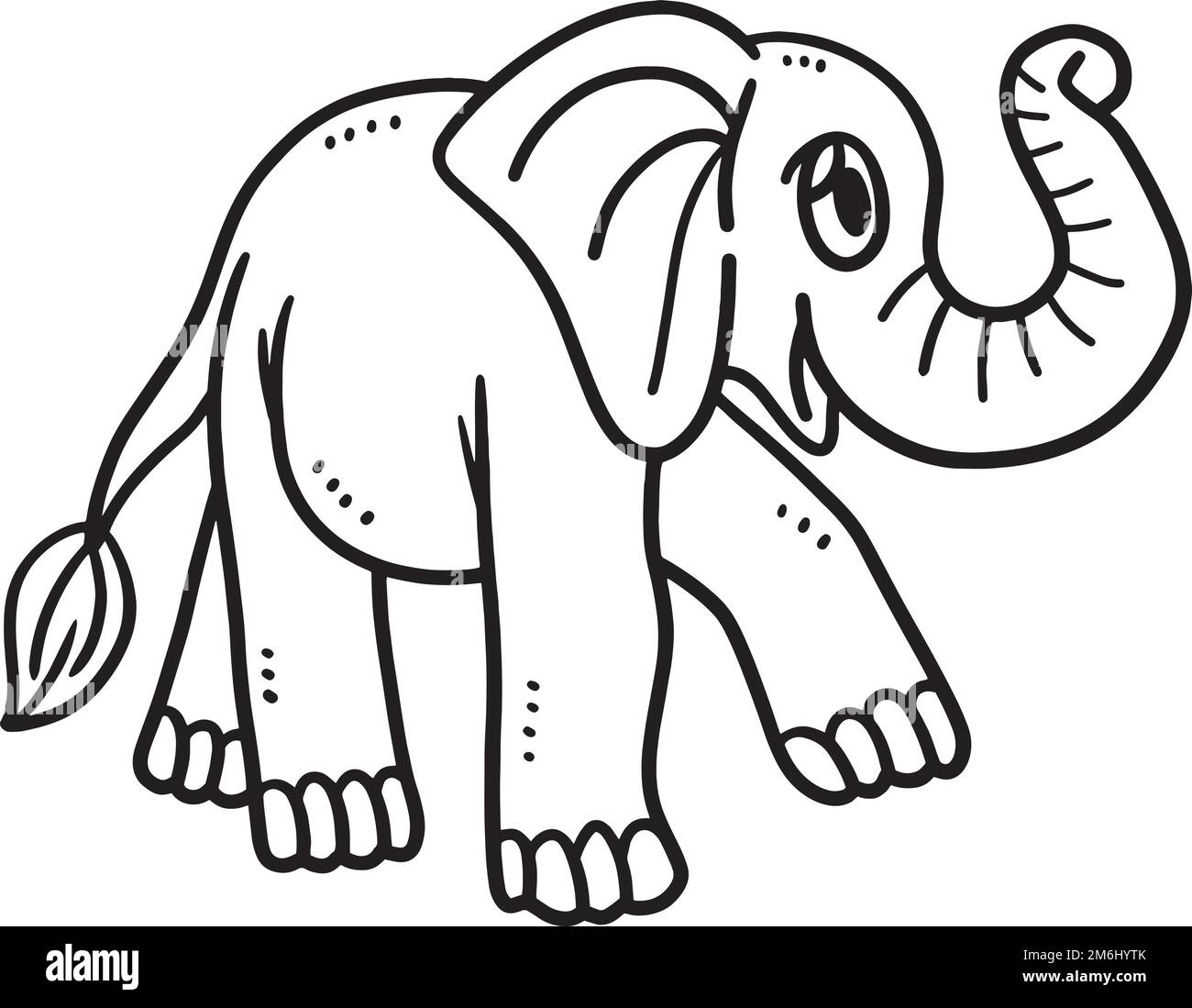 Baby Elefant isolierte Malseite für Kinder Stock Vektor