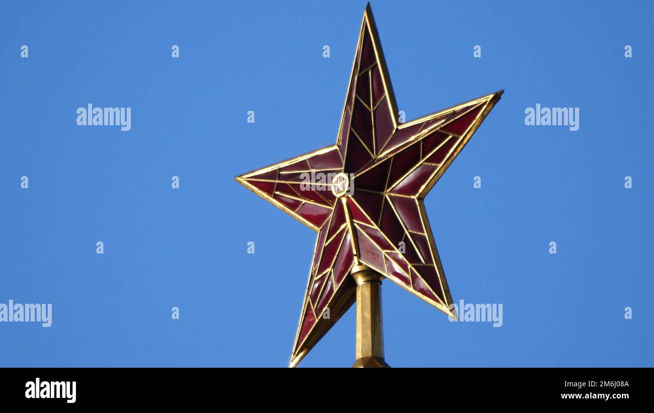 Rubinstern auf der Spitze des Spasskaya-Turms des Moskauer Kremls Stockfoto