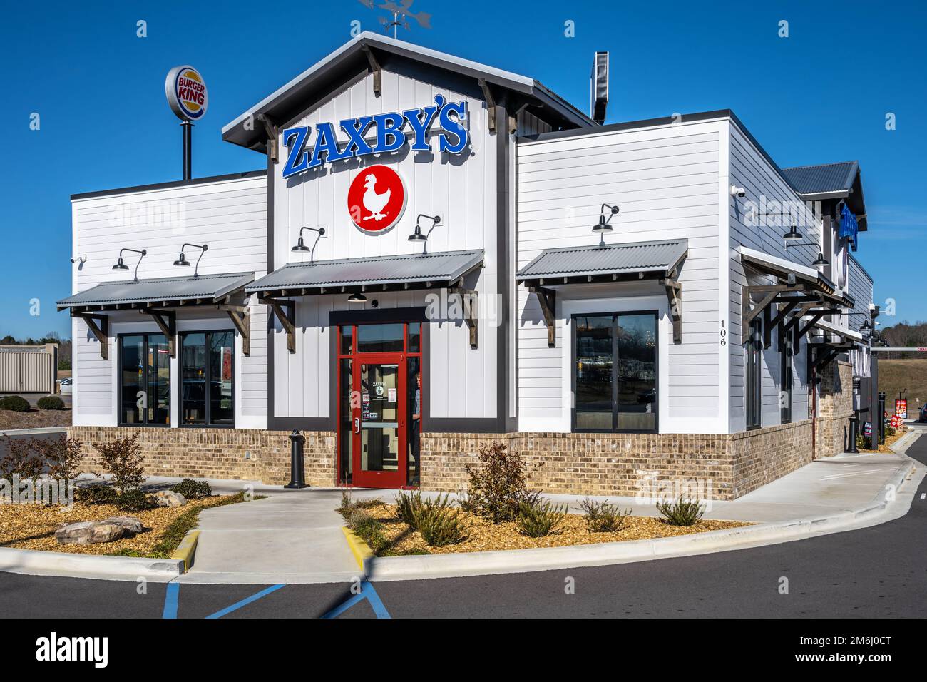 New Zaxby's Restaurant an der I-22 in Jasper, Alabama. (USA) Stockfoto