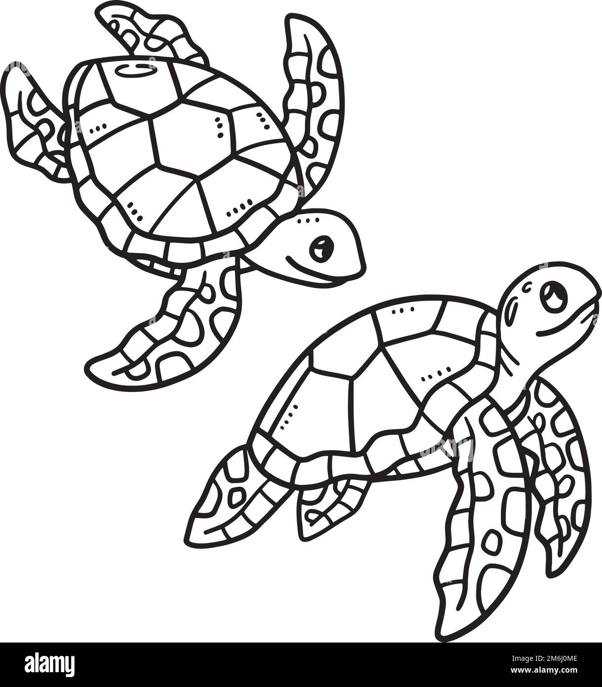 Baby Schildkröte – isolierte Malseite für Kinder Stock Vektor