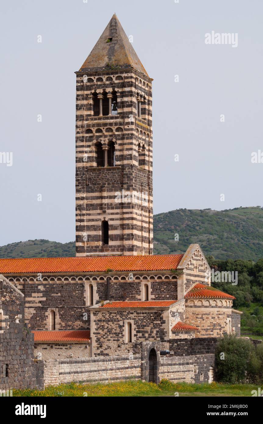 Die Basilika der Heiligen Dreifaltigkeit von Saccargia Stockfoto