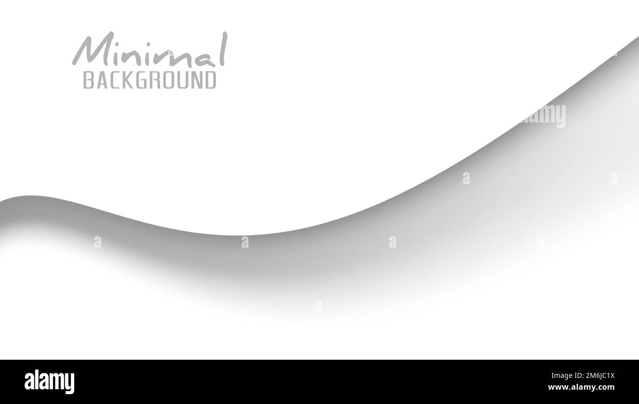 Minimaler abstrakter Hintergrund mit grauer Welle auf einem weißen. Einfaches grafisches Vektormuster Stock Vektor