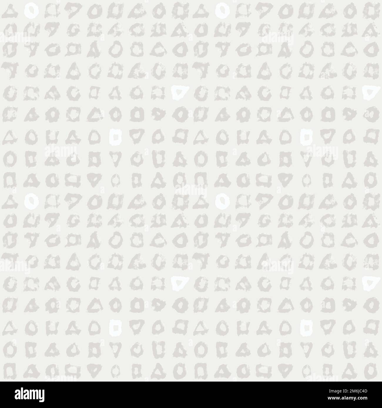 Abstraktes nahtloses graues Muster mit handgezeichneten Dreiecken, Kreisen und Quadraten für Geschenkpapier. Grafischer Vektorhintergrund. CMYK-Farbmodus Stock Vektor
