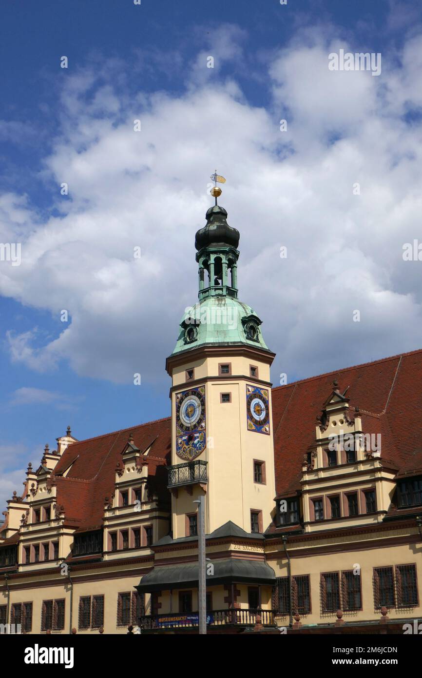 Altes Rathaus in Leipzig Stockfoto