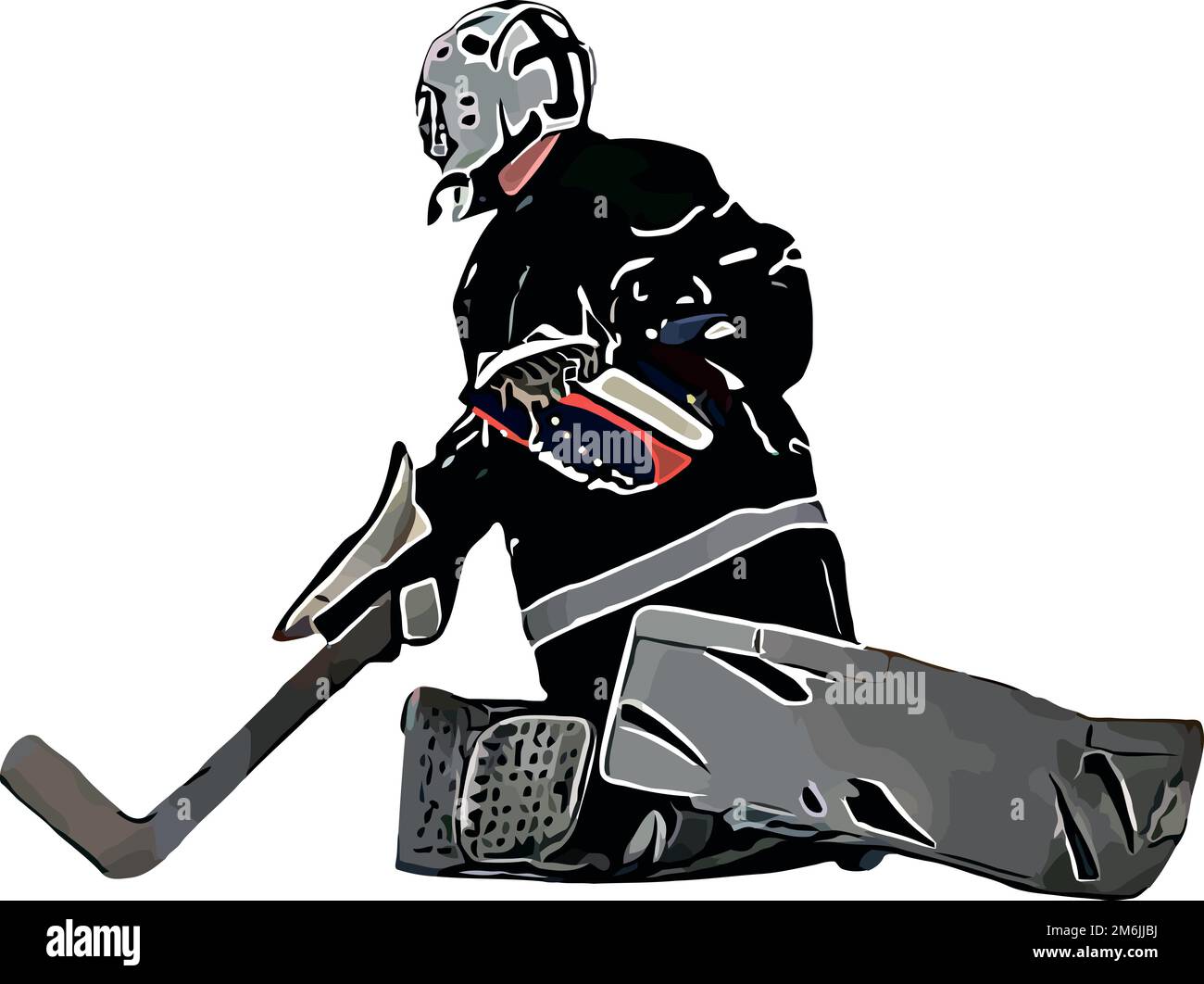 Farbvektorbild des Torhüters des Hockeyteams Stockfoto
