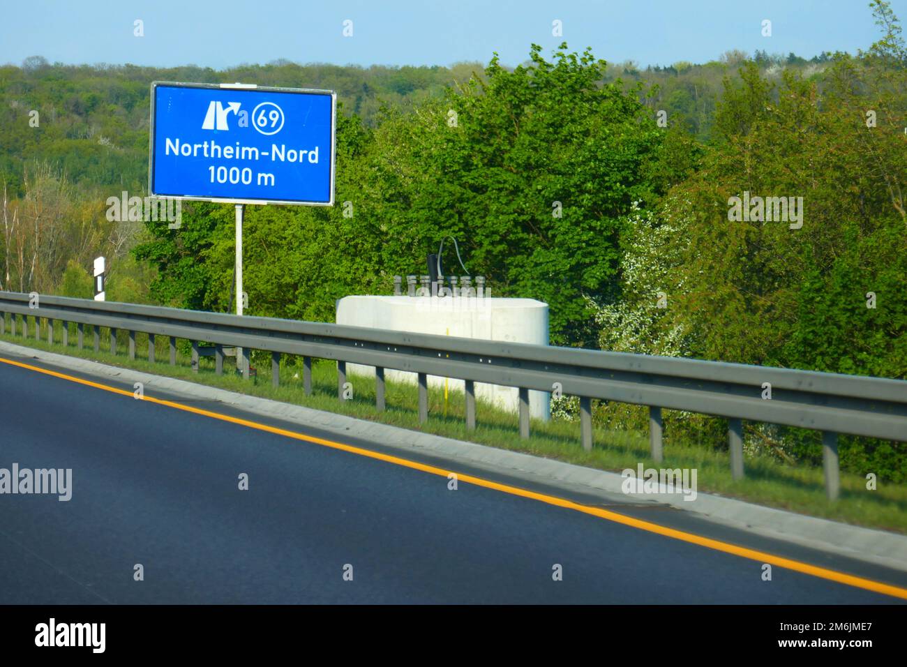Deutsches Schild Ausfahrt Northeim-Nord Stockfoto