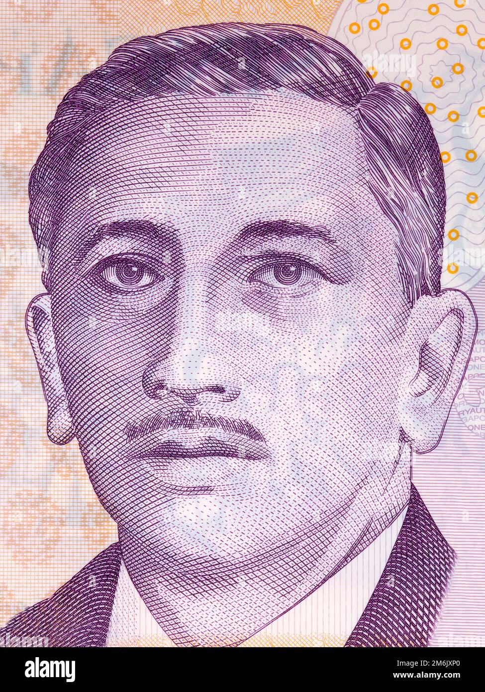 Encik Yusof bin Ishak Portrait von Singaporean Geld Stockfoto