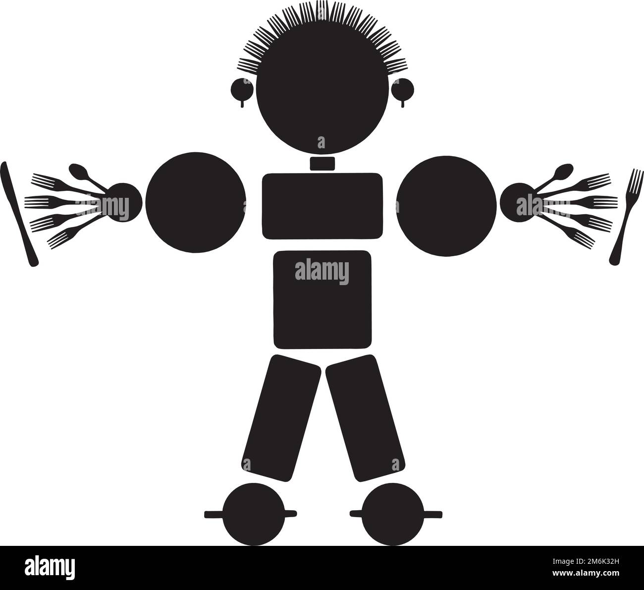 Mann Des Geschirrs Vektor Stock Vektor