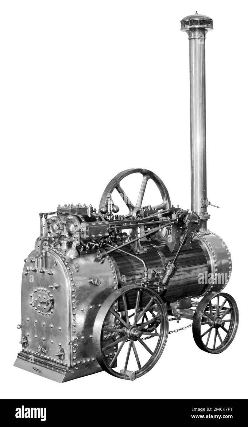 Modell einer alten Dampfmaschine Stockfoto