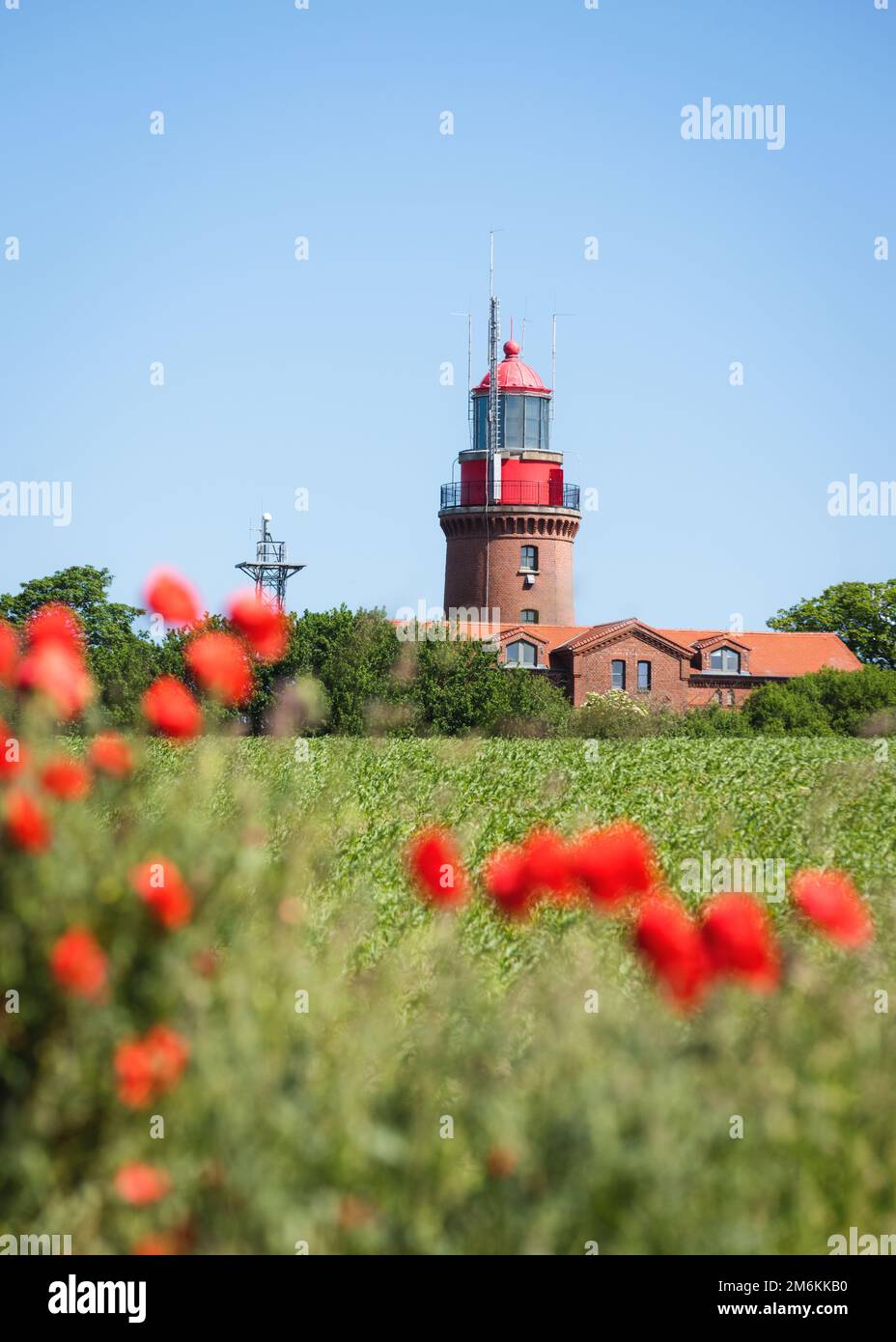 Der Leuchtturm des Urlaubsziels Bastorf, Ostsee - Mecklenburg Vorpommern, Deutschland Stockfoto