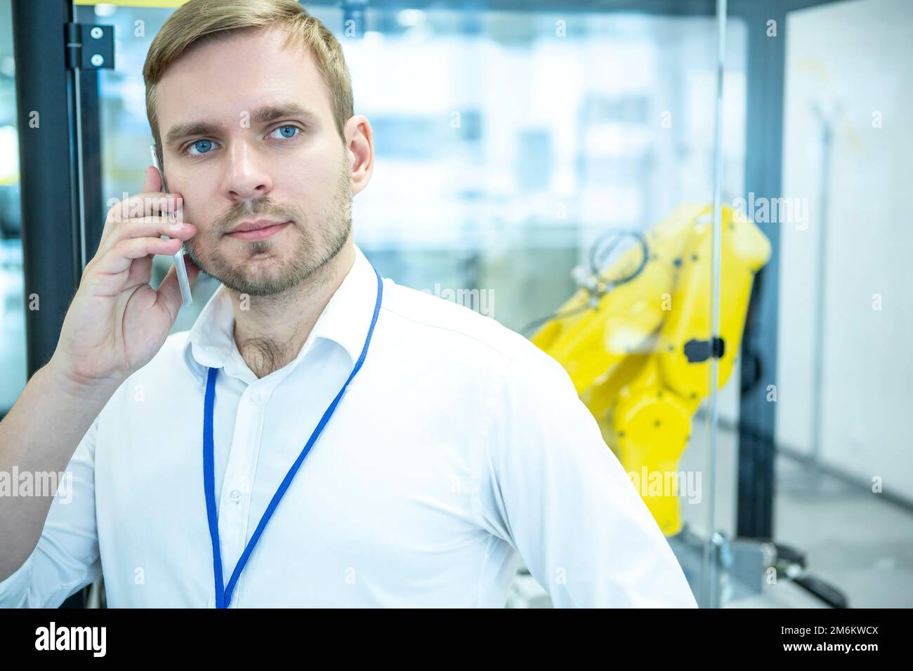 Wartung Von Industrierobotern Stockfoto