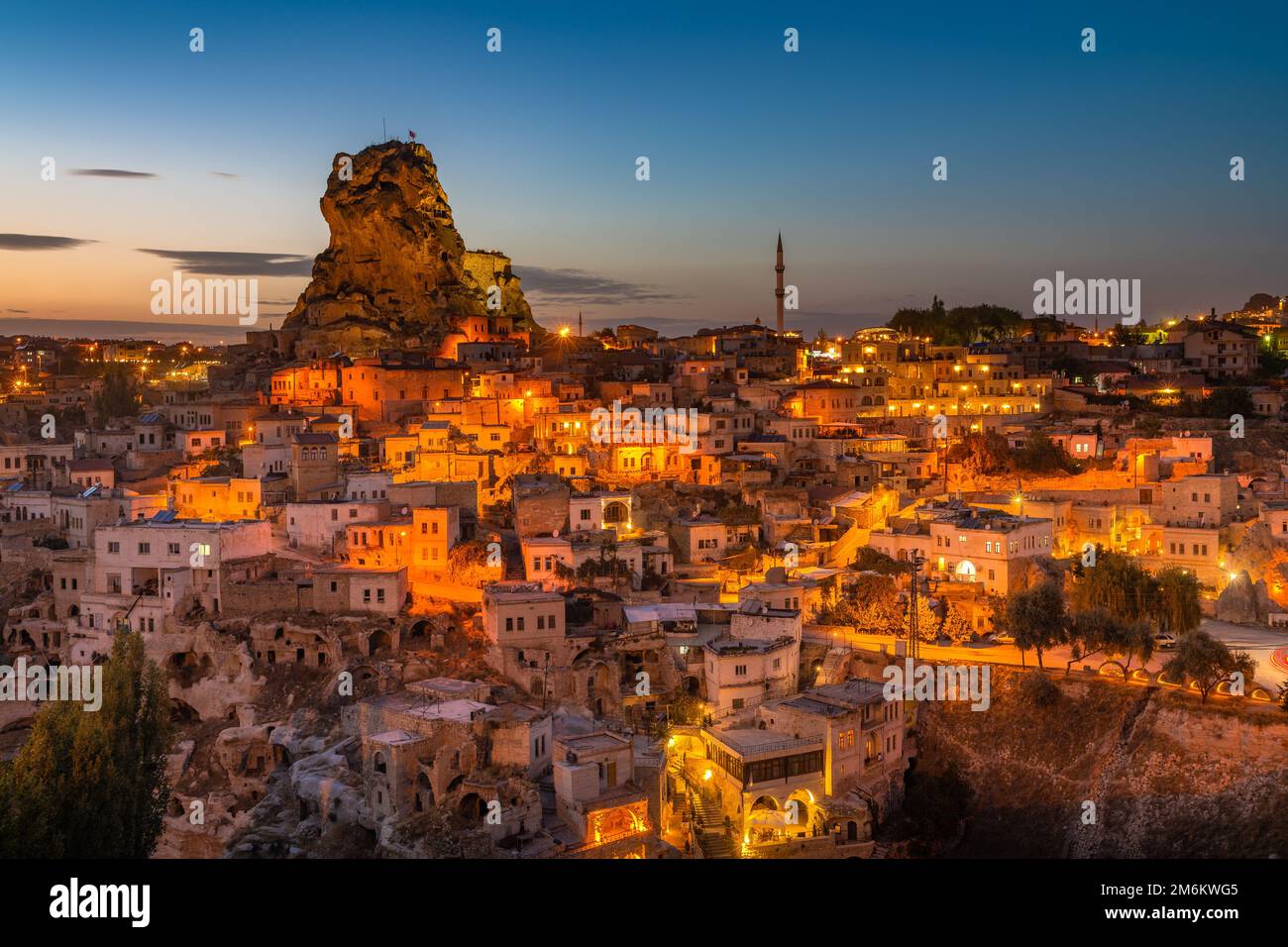 Ortahisar Natursteinburg und Stadt, Kappadokien, Türkei. Stockfoto