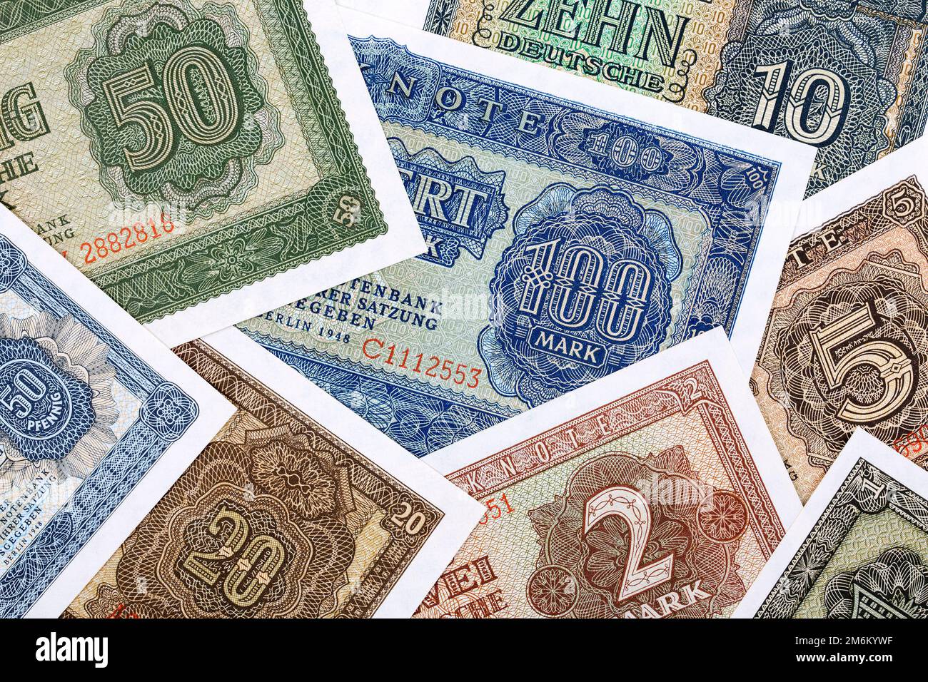 Altes Geld aus Deutschland, ein Hintergrund Stockfoto