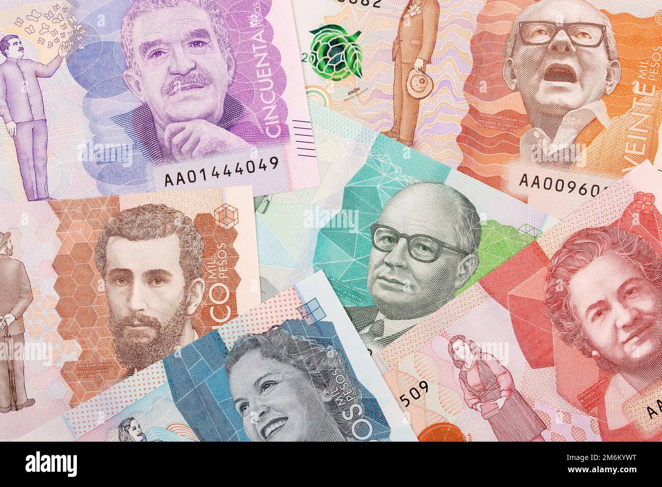 Geld aus Kolumbien, geschäftlichen Hintergrund Stockfoto