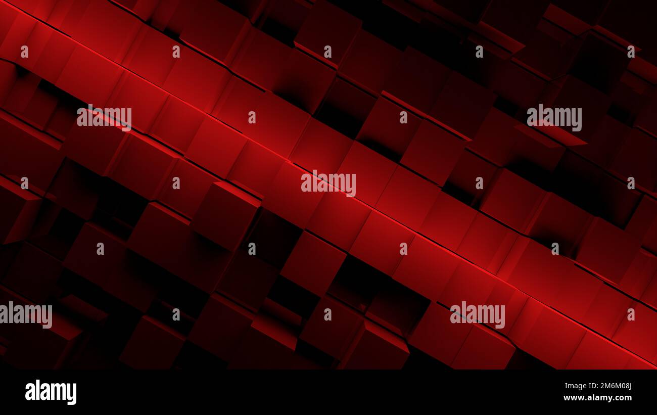 Abstrakter roter Hintergrund des Würfels Stockfoto