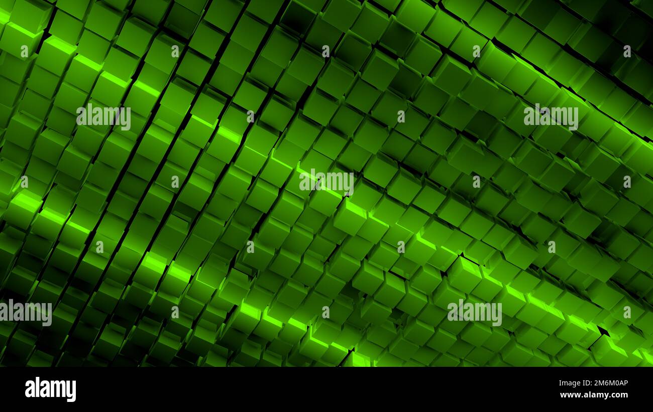 Abstrakter grüner Hintergrund des Würfels Stockfoto