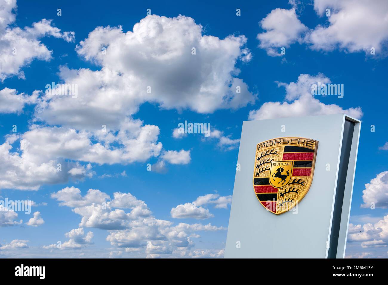 Porsche Firma Werbeschild Stockfoto