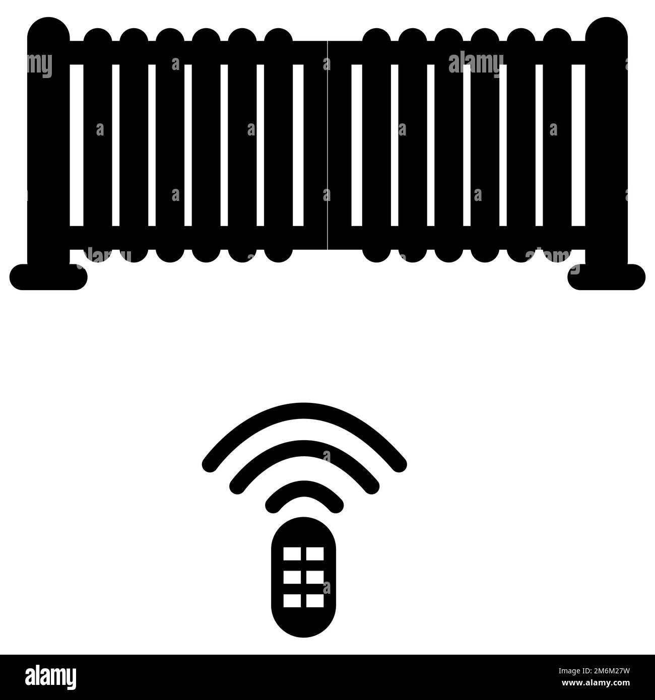 Automatisches Anschnitt auf weißem Hintergrund. Silhouettensymbol für automatischen Anschnitt. Garagenlogo. Flacher Stil. Stockfoto