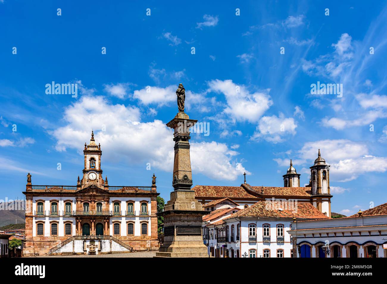 Zentraler Platz der Stadt Ouro Preto in Minas Gerais Stockfoto